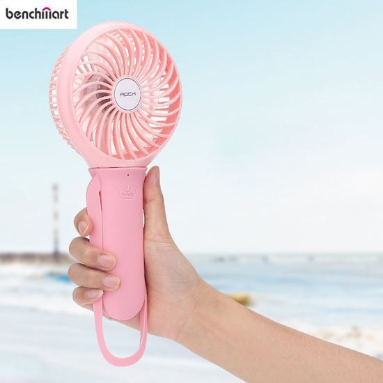 Picture of BenchMart Multi-functional Handheld Portable Mute Rechargeable USB Cooling Fan - Pink