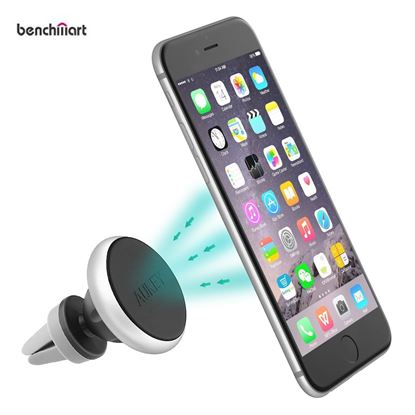 Picture of BenchMart Universal Magnetic Car Air Vent Mount Bracket for iPhone Samsung Huawei Etc. - Silver