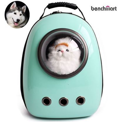 Picture of BenchMart Space Capsule Bubble Pet Carrier Waterproof Handbag Backpack for Cat and Small Dog - Cyan