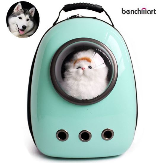 Picture of BenchMart Space Capsule Bubble Pet Carrier Waterproof Handbag Backpack for Cat and Small Dog - Cyan